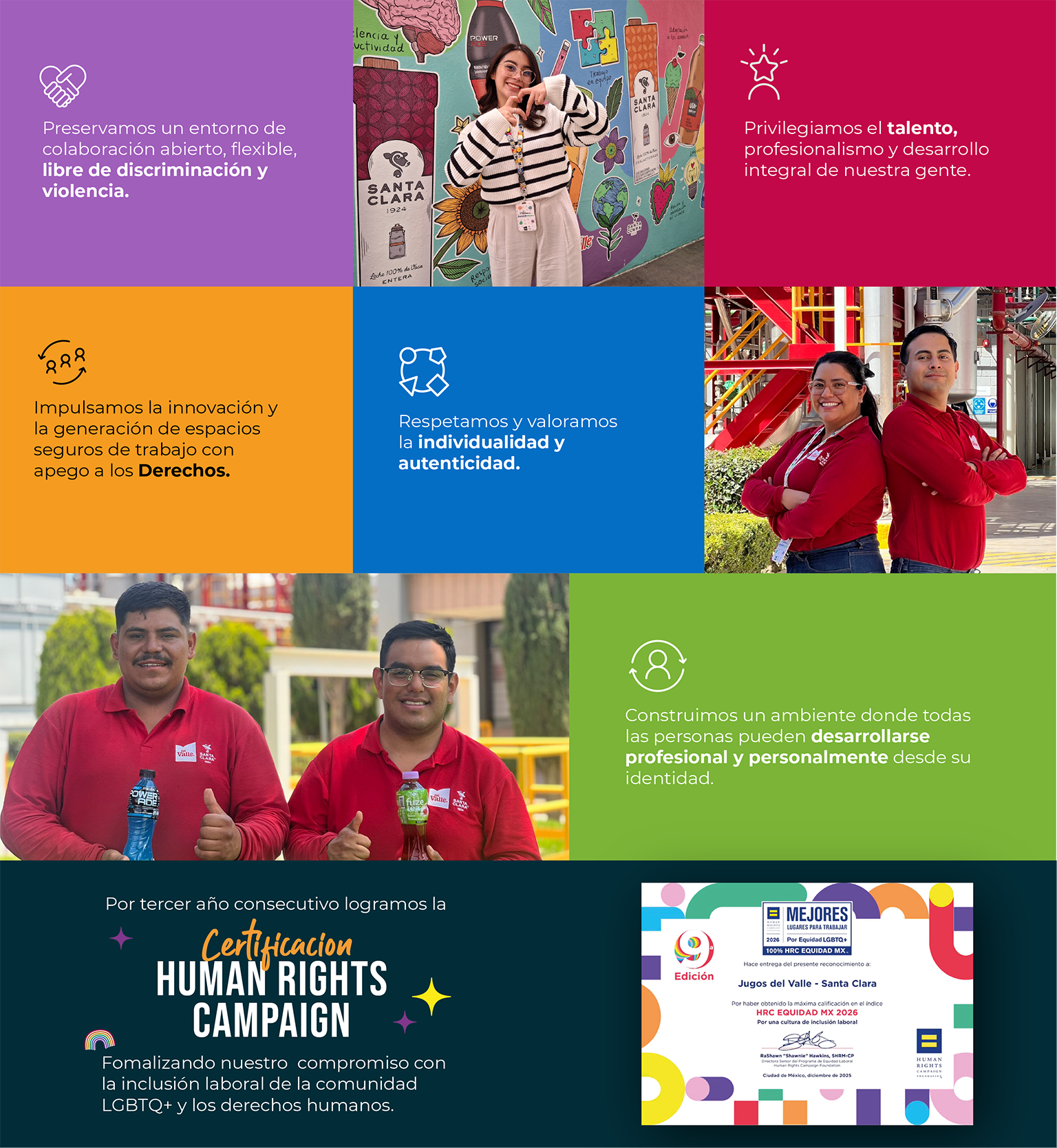 Nuestros compromisos con la diversidad e inclusión y la Certificación Human Rights Campaign